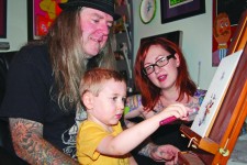 On rainy days, the family hangs in Kozik's room.