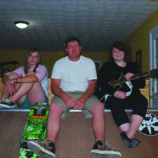Dad Scott Crawford with daughters Brooke (left) and Kayla